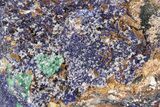 Azurite, Malachite, Barite & Cubic Fluorite Association - Morocco #217782-1